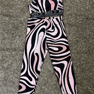 Emilio Pucci Marmo Print Sports Top and Leggings